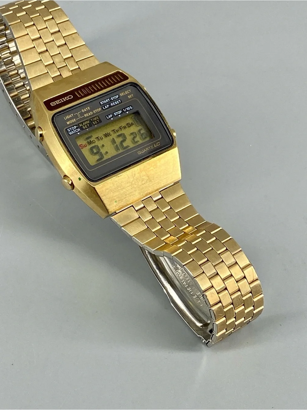 Seiko Vintage Digital Chronograph Watch Gold 1970’s Japan A159-5009G